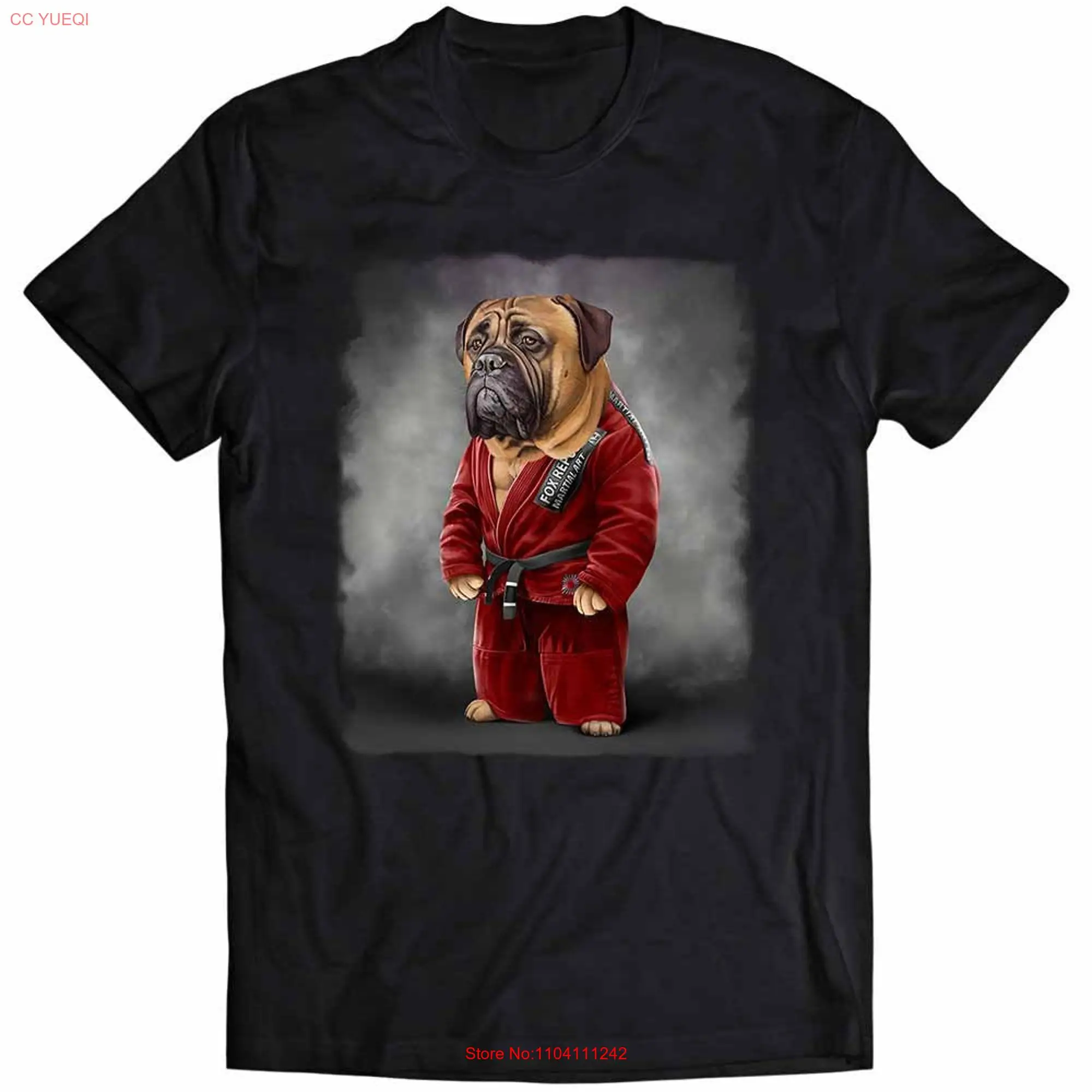 Bullmastiff Dog Judo Karate Master in Red Judogi  Youth T Shirt PrintStarT long or short sleeves