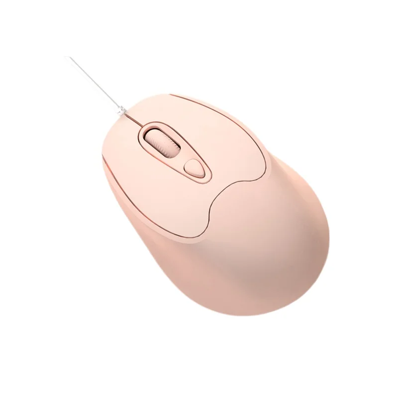 

Mouse Wired Silent Mute Office Home USB Laptop Desktop Ergonomic Girls Pink