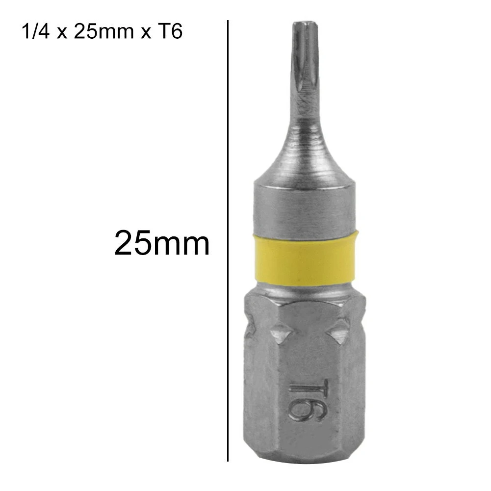 8pcs 25mm Trox Screwdriver Bit Set 1/4\'\' Hex Shank Magnetic T6-T40 Hex Head Screw Driver Bit Spanner Square Head ScrewDriver