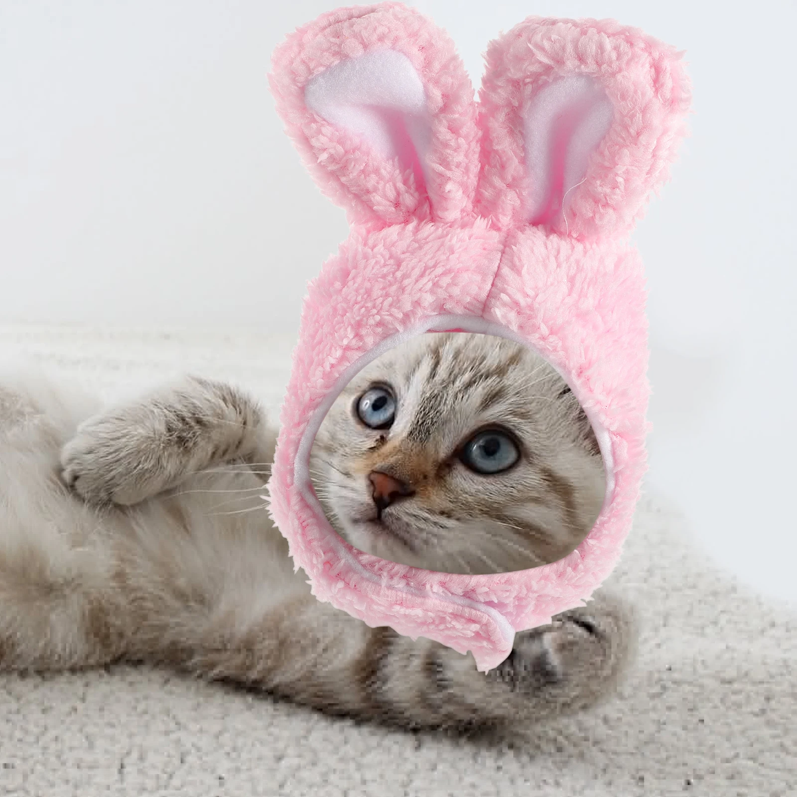 

Bunny Rabbit Hat for Cats Dogs Small Pets Costume Party Outfits Halloween Christmas Photoshoot Pet Headwear Accessories Dog Cat