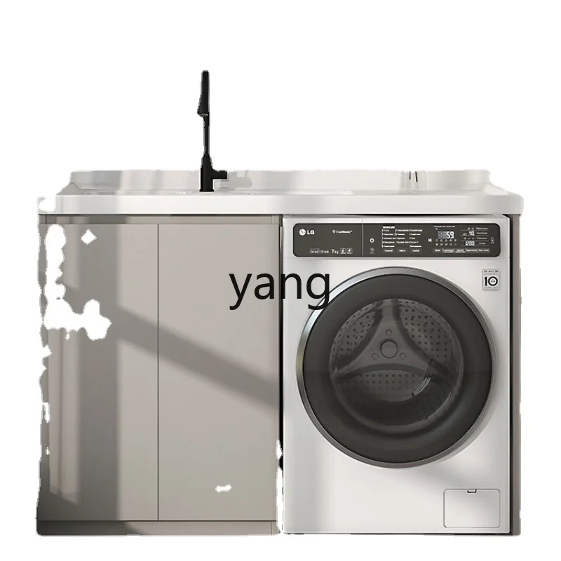 

Yjq Honeycomb Aluminum Cabinet Balcony Washing Machine Cabinet Combination Wash Basin with Washboard Integrated