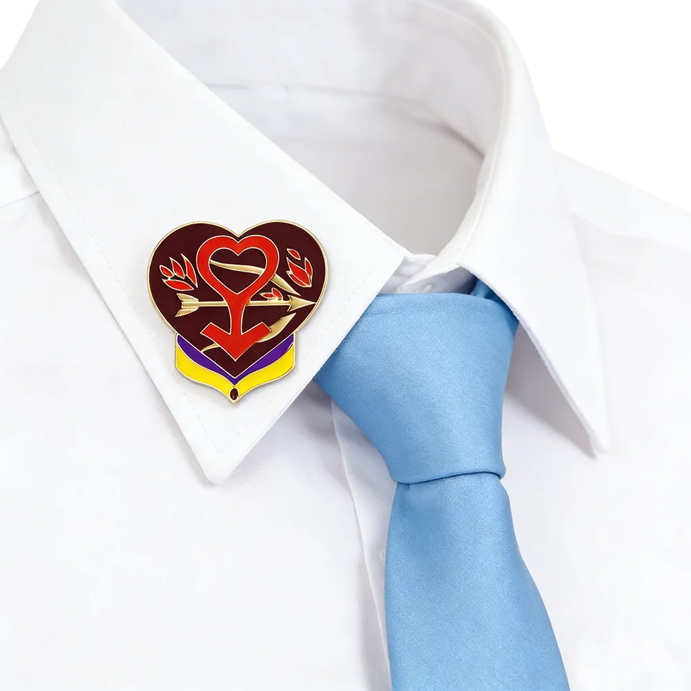 1PC Heart-shaped Anime Enamel Pin Brooch Women Man Cartoon Logo Lapel Badge for Shirts Ties Backpacks Decoration Accessories