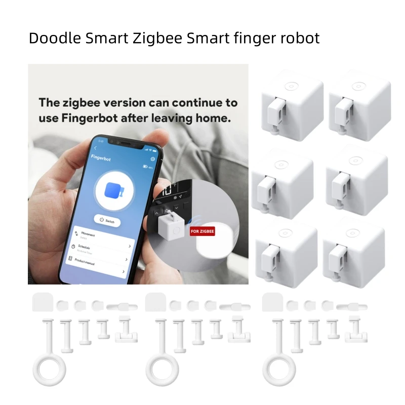 4/2/1 Tuya Zigbee Fingerbot Plus Smart Fingerbot Switch Button Pusher Smart Life Timer Voice Control Works With Alexa Assistant