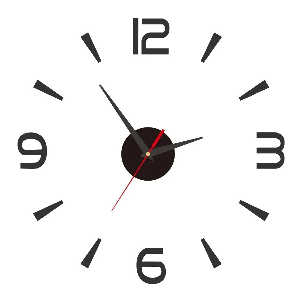 Frameless DIY Wall Clock Without Punching Acrylic Night Light Arrows Decal Wall Decoration Wall Mechanism Home Silent Clock