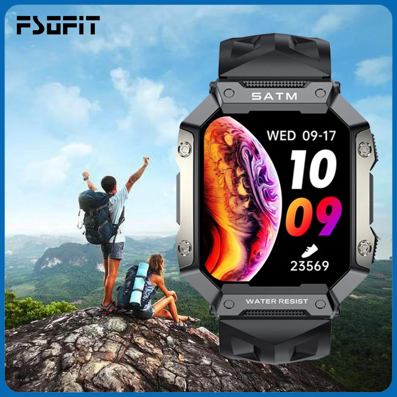 2023 New Outdoor Smart Watch Waterproof Blood Pressure Oxygen Heart Rate Health Fitness Monitor Men Women Sports Smartwatch