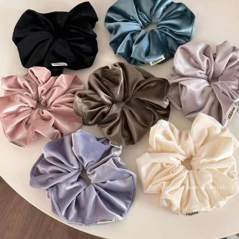 Baby Velvet Large HairHoop Premium Large Intestine Hoop Solid Color Velvet Head Flower HairRope New Texture Hair Accessories