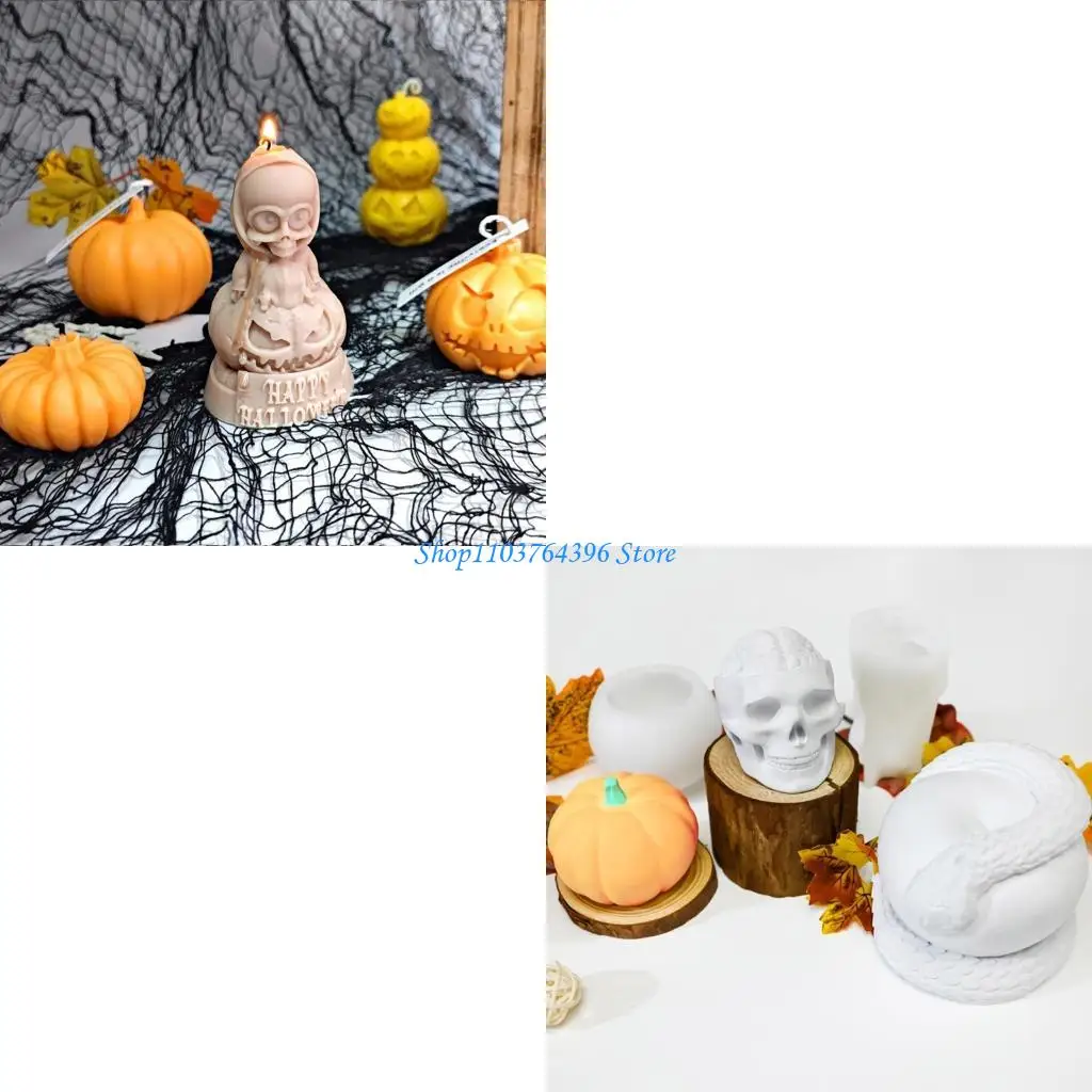 

Многоразовая силиконовая форма для изготовления свечей на тему Хэллоуина, форма для ароматерапии, ручная работа, форма для