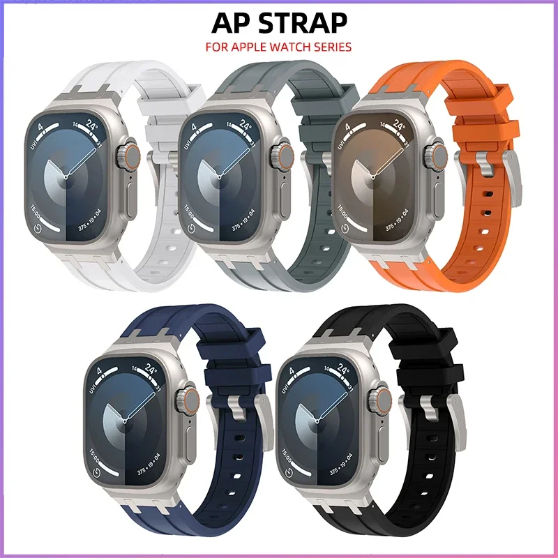 HK9 Strap for HK9 Ultra 2 HK8 Pro Max Bracelet for IWatch Series 6 5 4 SE 7 8 Ultra High Quality Liquid Silicone Band Accessorie