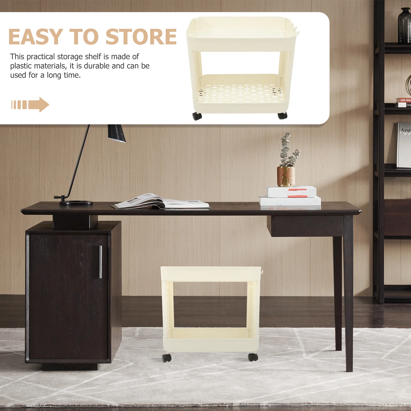 

Multi-Layer Plastic Storage Organizer Cart Rolling Trolley Large Capacity Kitchen Bathroom Toiletries Shelf Snack