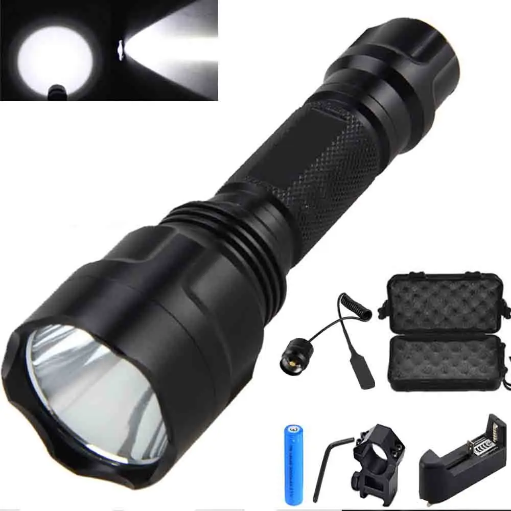 

LED Outdoor Tactical Strong Light Flashlight Waterproof Charging Strong Light Weapon Gun Laser Light 18650 Rifle Gun Rail Mount