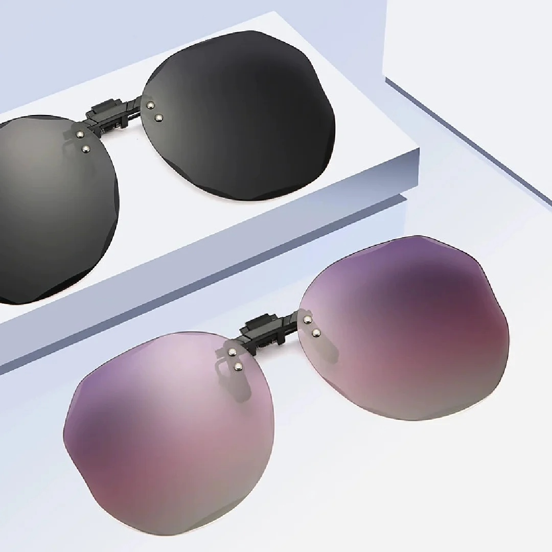 Fashion Edge Trimming Polarized Sunglasses Clip On Flip Up Uv Protection Driving Fishing Cycling Goggles For Women Men Wholesale