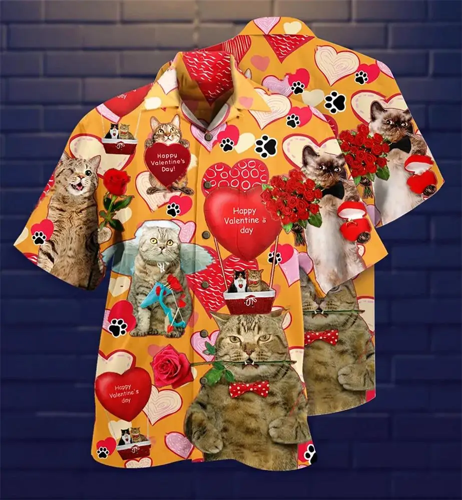 2026 New Animal Crane Pig 3D Printed Men's Hawaiian Shirt Casual Trend Top Beach Summer Vacation Men's and Women's Styles