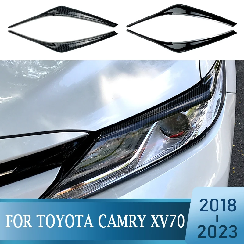 

Гибридный автомобильный налобный фонарь для Toyota Camry 70 XV70 2018-2022, налобный фонарь, веки, наклейка на голову, аксессуары для отделки