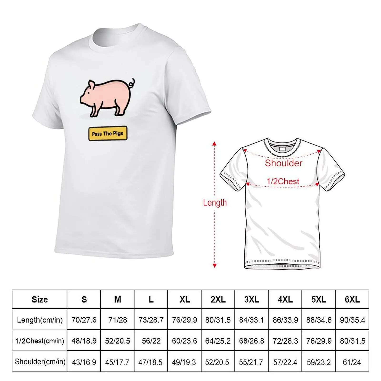 Pass The Pigs T-Shirt Summer Fashion Casual Tee Shirt