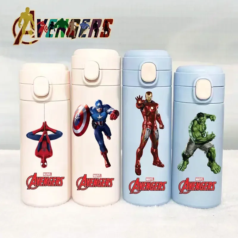 Marvel Thermal Cup 320ml/420ml The Avengers Portable Spider-Man Outdoor Sport Water Cup Drinking Capacity Stainless Steel Bottle