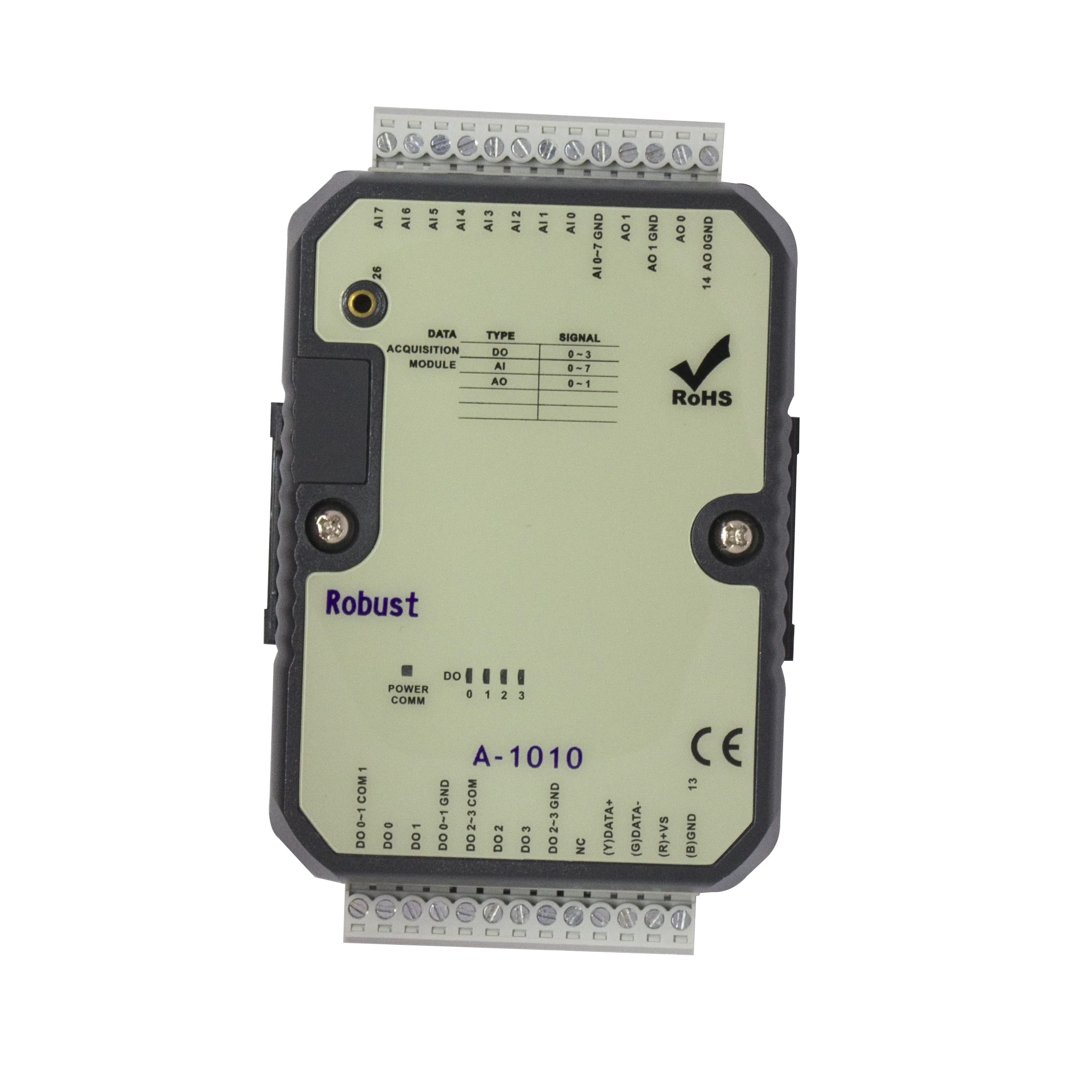 Modul IO Analog 8AI 2AO 4DO Sink Output Port RS-485 Dengan Modbus RTU(A-1010)