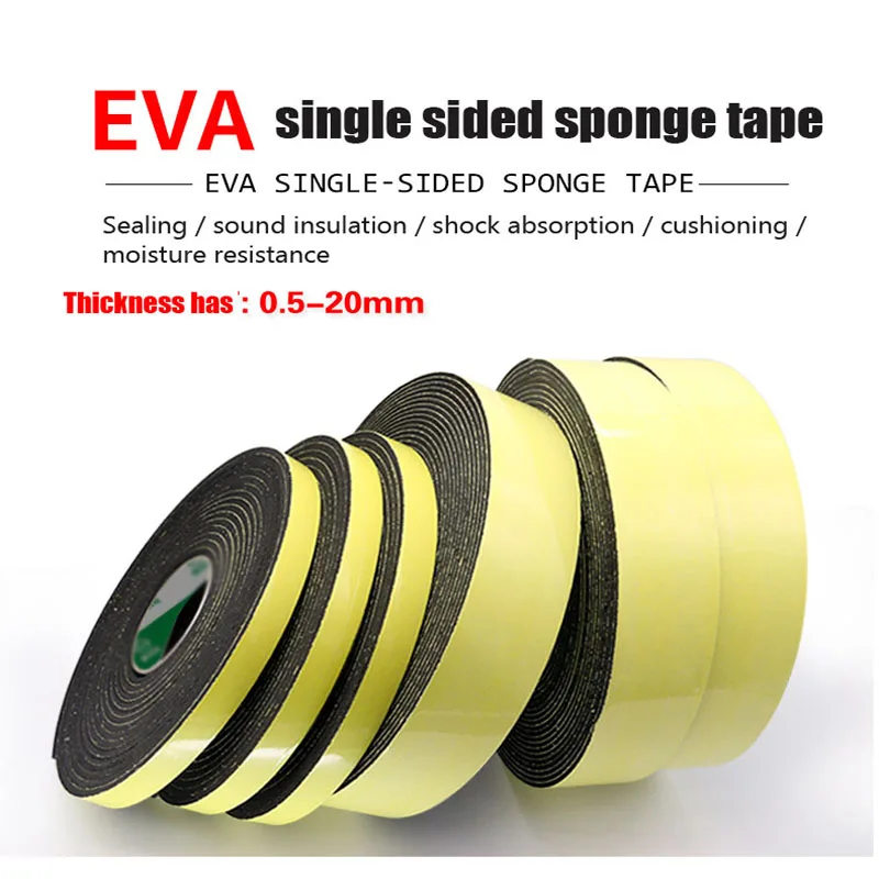 

Sponge Single-sided Tape Shockproof Foam Sealant Strip 2-10mm Car Foam Pad Acoustic Foam Pane Anti-collision Foam Rubber Tape