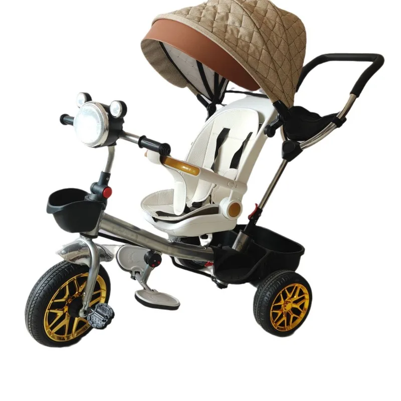 Children\'s tricycle can sit and lie down baby stroller baby pedal bicycle seat 360 degree rotation