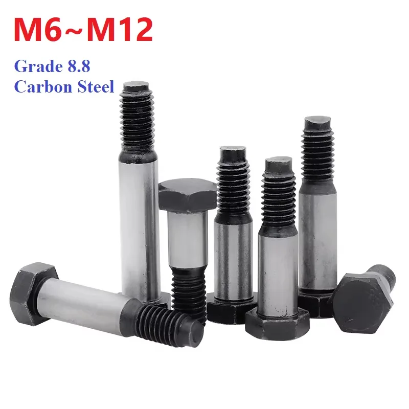 Black Grade 8.8 Carbon Steel Hex Hexagon Locating Plug Screw Hinge-Mounted Bolt M6 M8 M10 M12 Length 25~150 mm