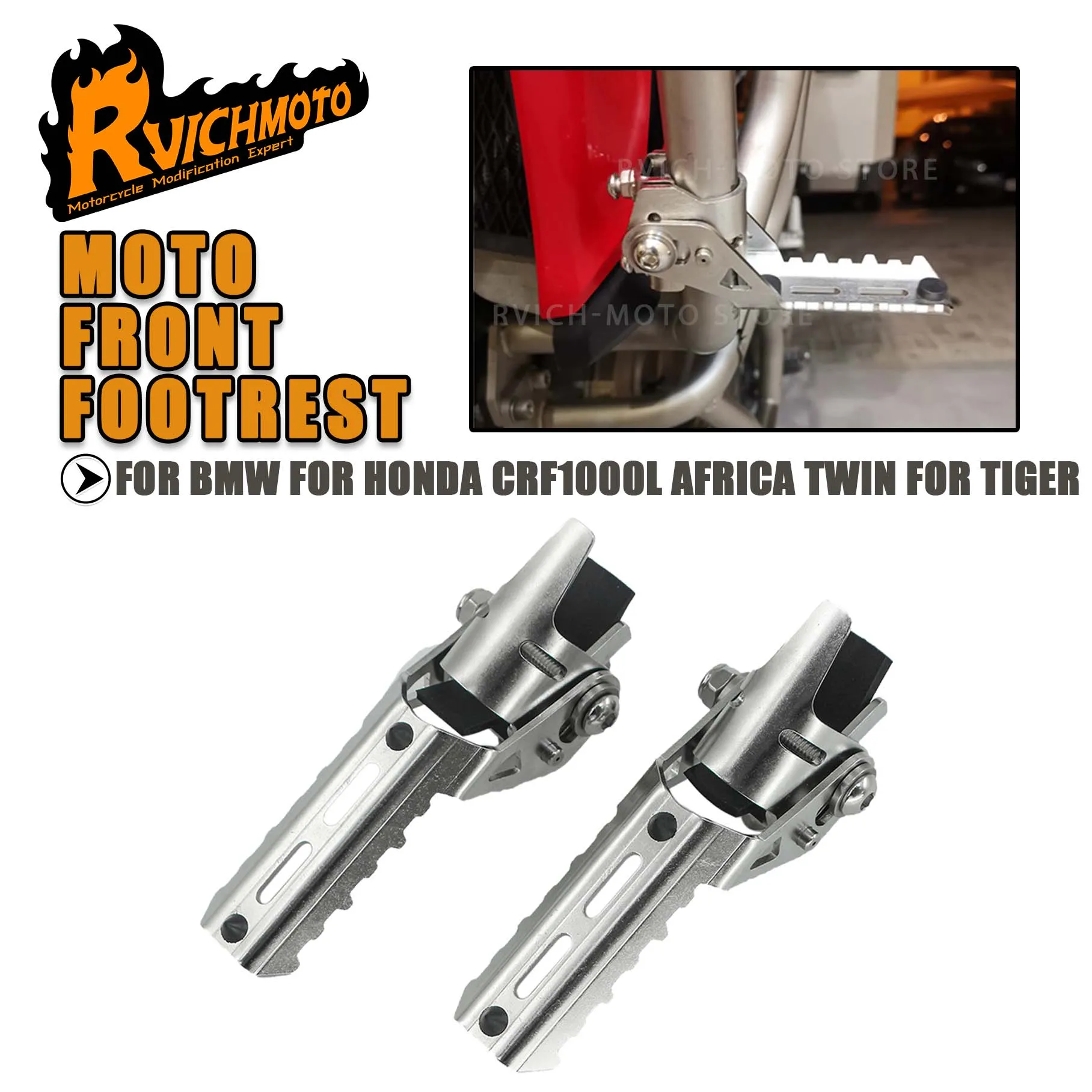 Für BMW R1200GS R1250GS Motorrad Autobahn Vorne Fußrasten Fußrasten Schellen 22-25mm Für Honda CRF1000L Afrika Twin für Tiger