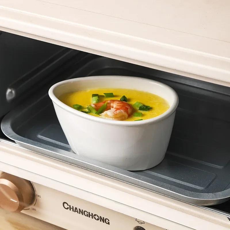 Ceramic household stew pot steamed egg with cover restaurant special creative water drop dessert bowl tableware