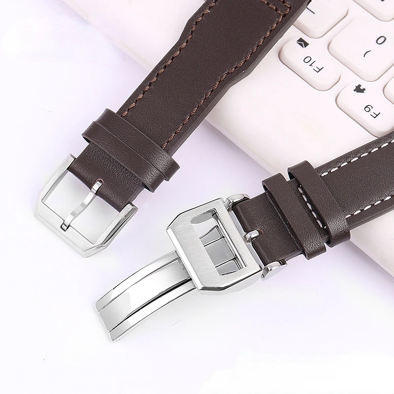 Genuine Leather Watch Strap for IWC Pilots Little Prince Male Mark 18 Big Fly Portugal Soft Comfortable Watchband 20mm Wristband