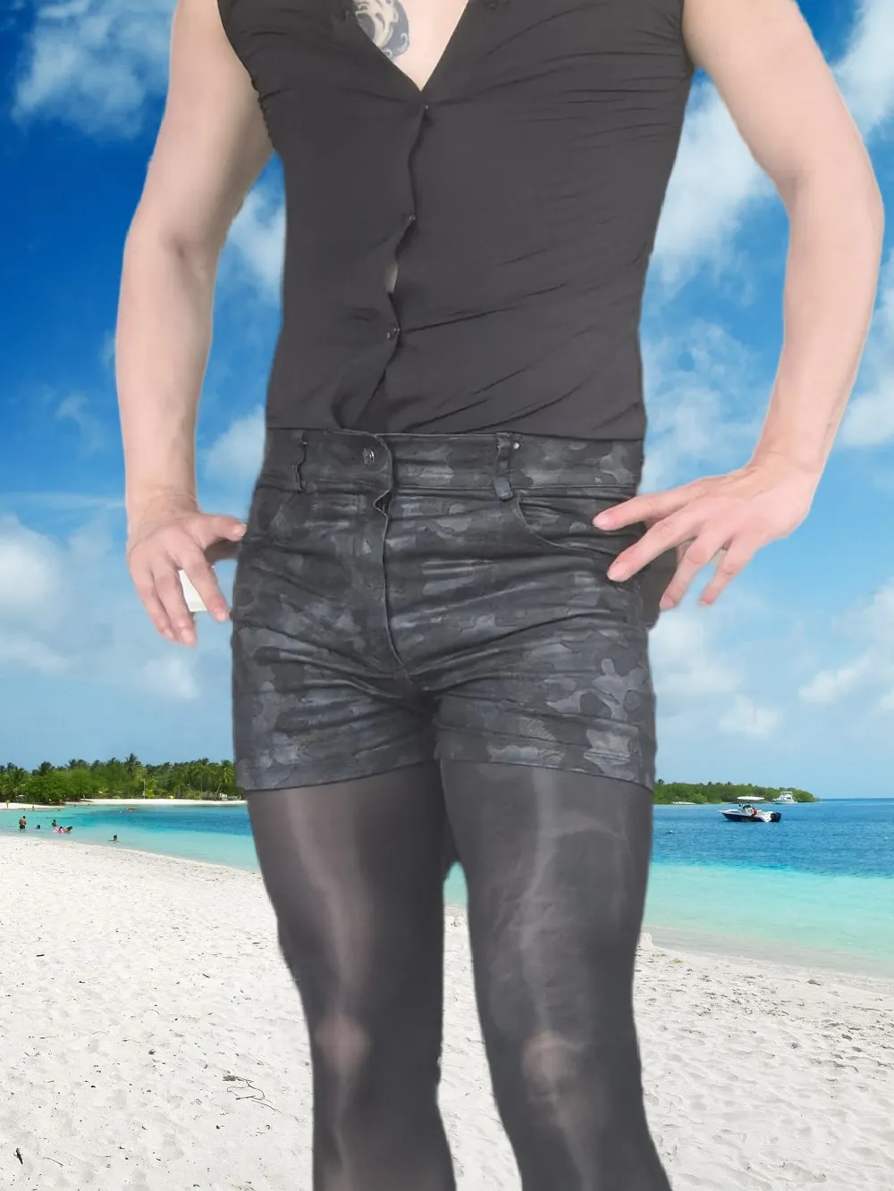 

Men Sexy Shorts Underwear Camouflage Low Waist Elastic Ultra Short