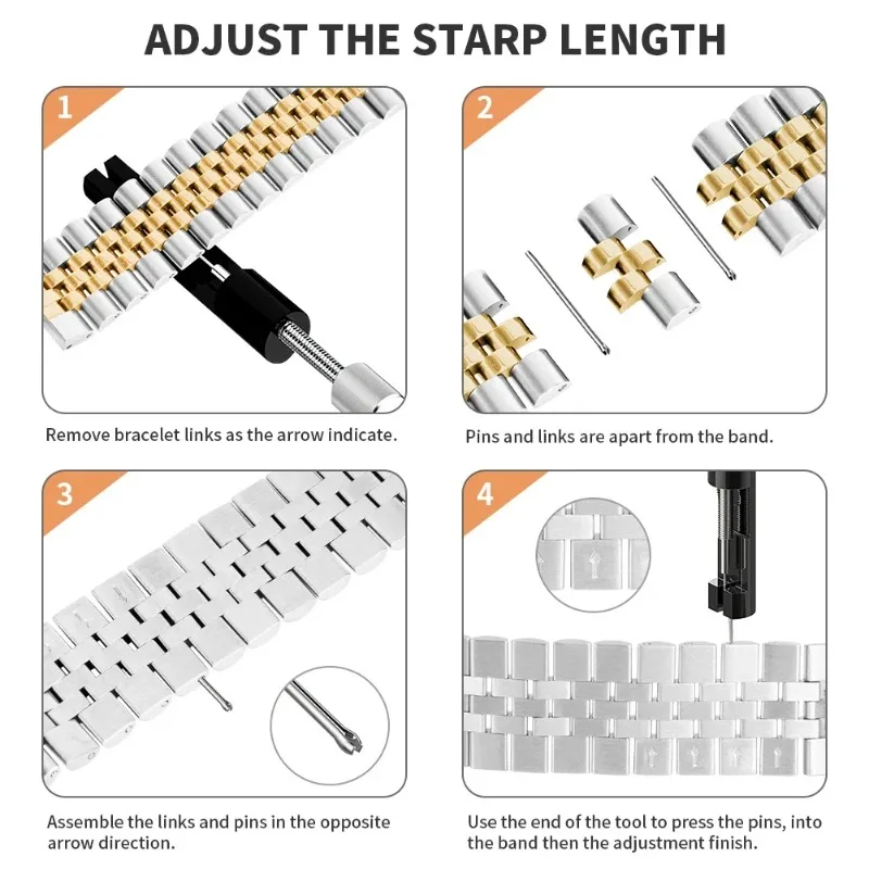 Banda de metal para samsung galaxy watch 8 clássico 46mm 44mm 40mm pulseira de aço inoxidável para galaxy watch ultra 2025 cinto
