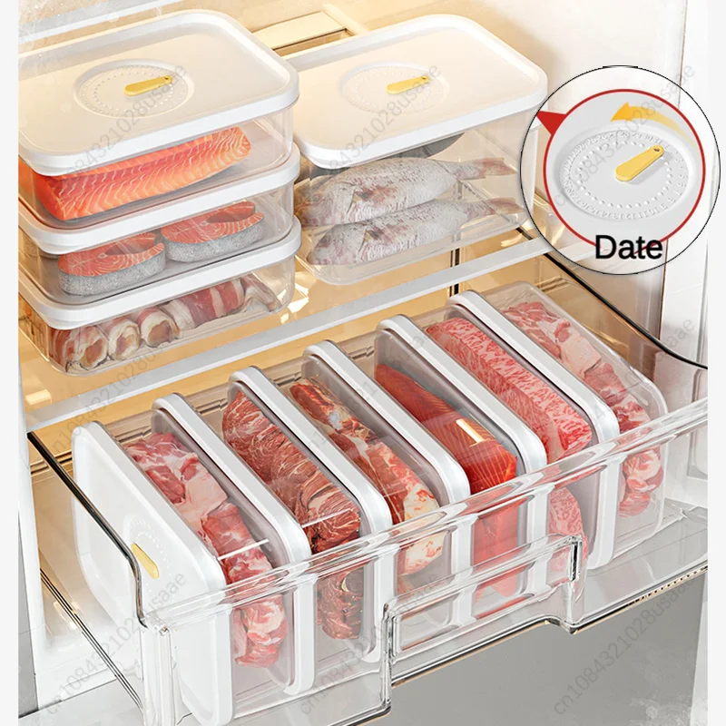 Frozen Meat Dispenser Box Thickened Storage Box Refrigerator Special Food Grade Preservation Box Food Sealing Plastic Small Box