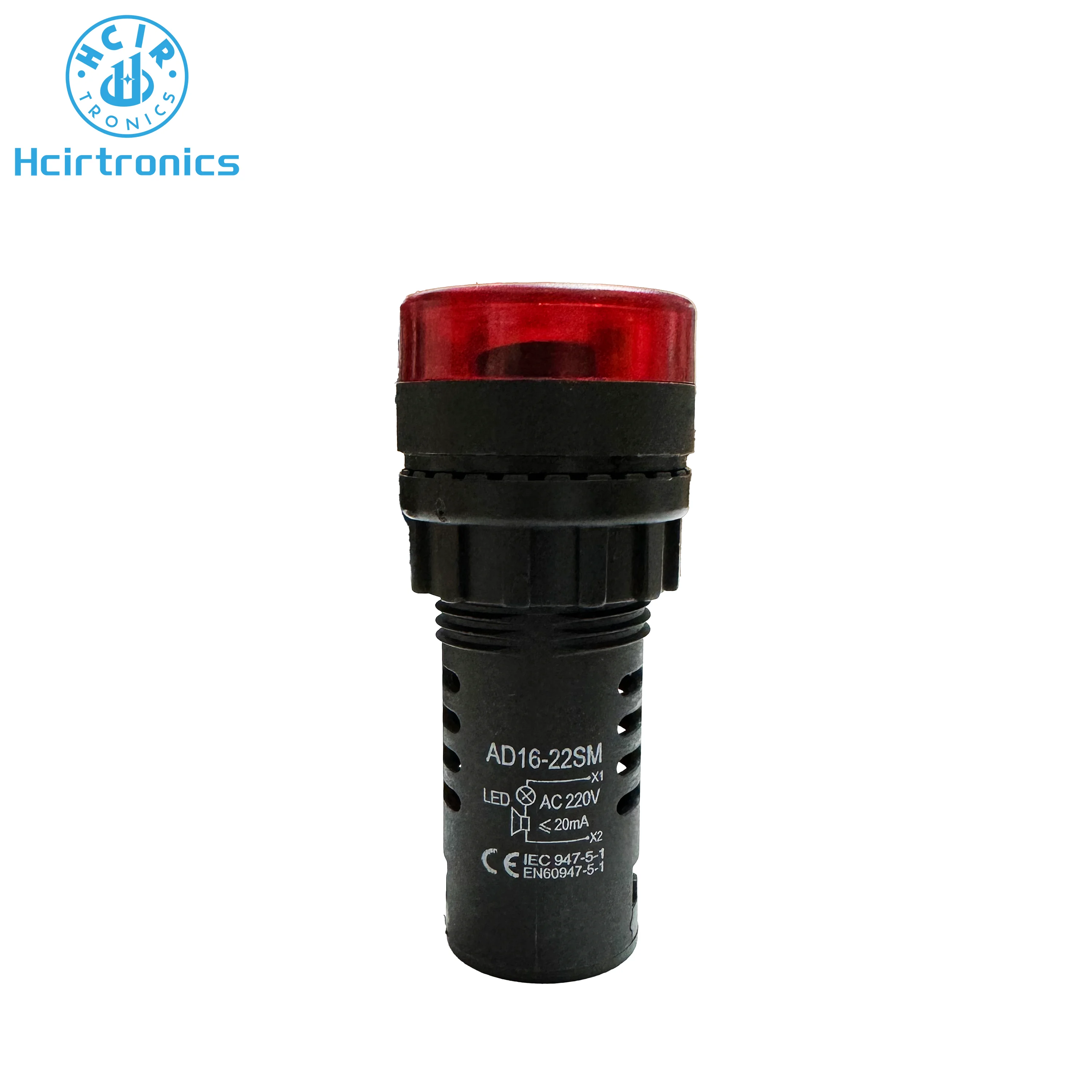 AD16-22SM 22mm Panel Diameter AC 12V 24V 110V 220V Flash Signal Light Red LED Active Buzzer Beep Alarm Indicator