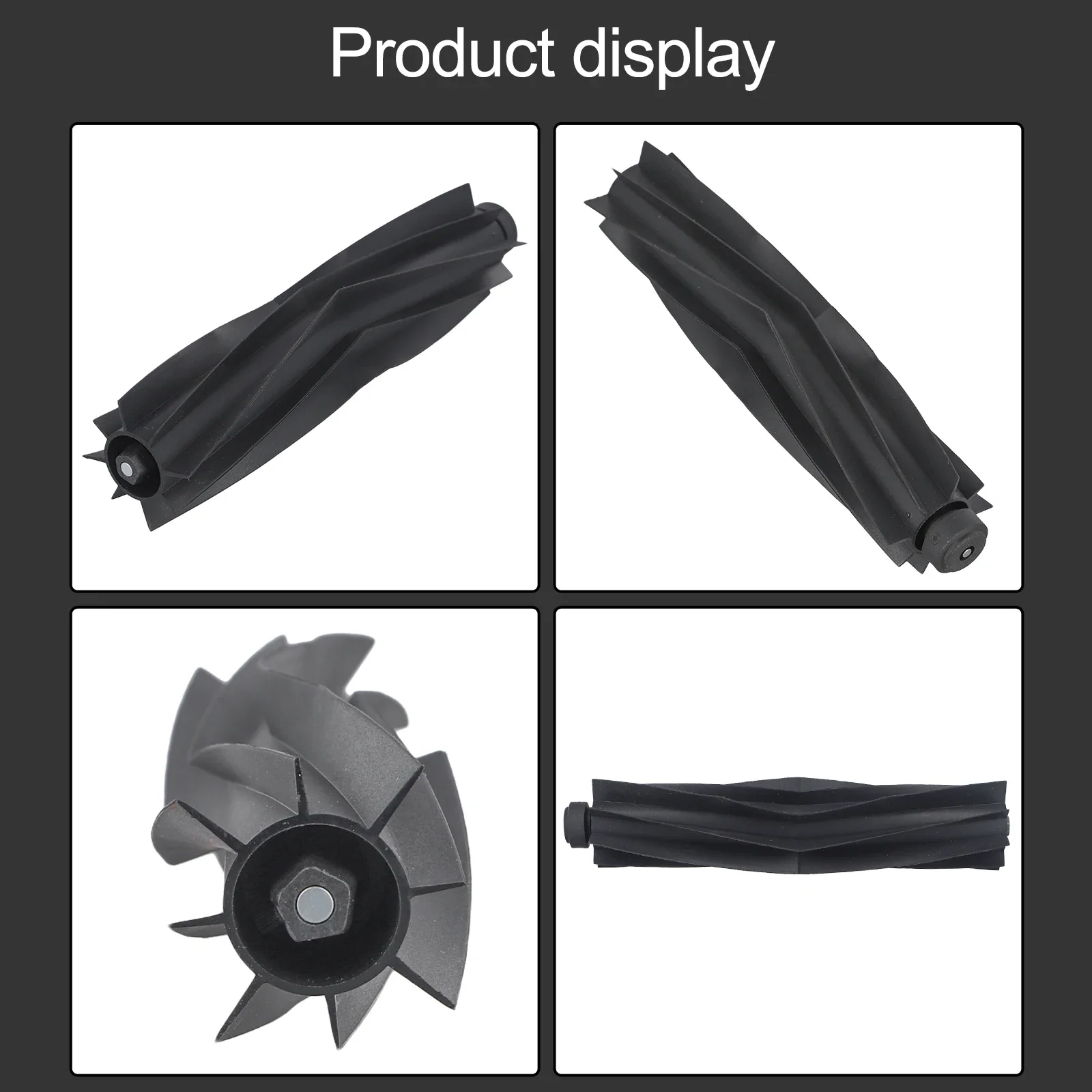 Rubber Brush Black Main Brush Carpet Cleaning Debris Removal Dust Removal Easy To Install Lint Removal Replaceable
