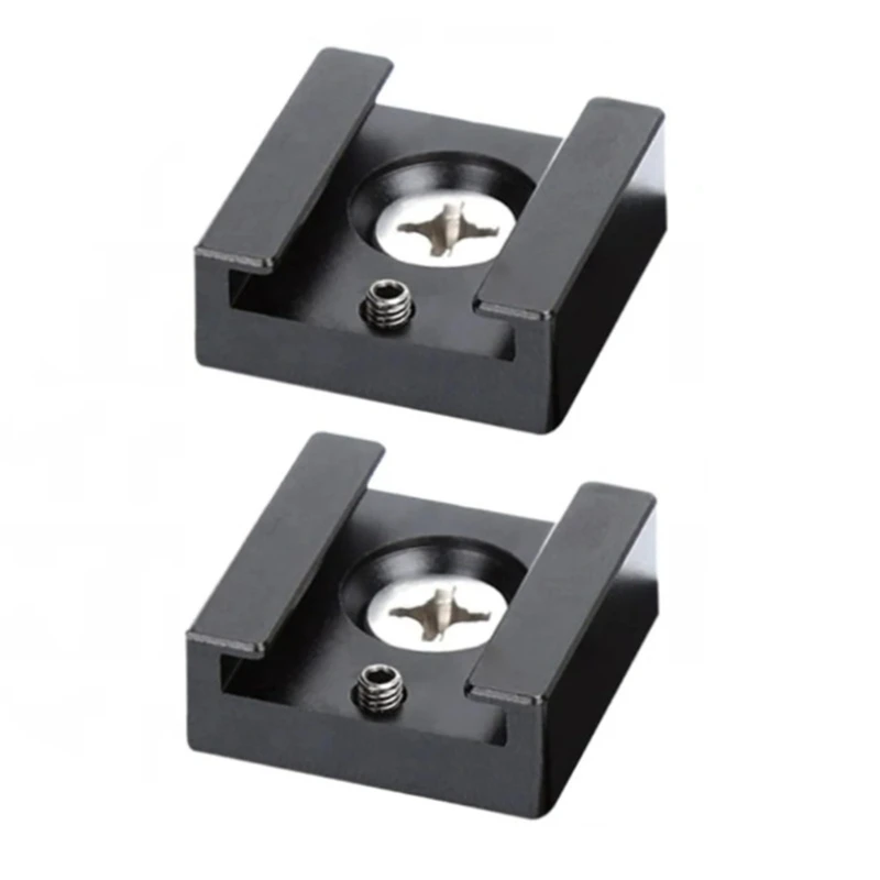 DXAB Cold Shoe Mount Adapter with 1/4inch Screw Base Locating Pin for Video Light