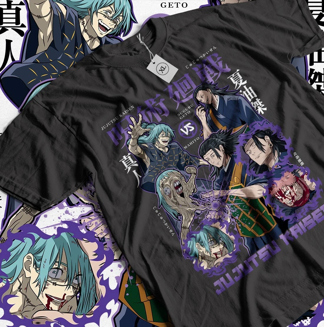 2026 Sommer Jujutsu Kaisen Anime Suguru Geto/Mahito Bedrucktes Lockeres Kurzarm-T-Shirt aus Reiner Baumwolle für Kinder Unisex Casual Y2k