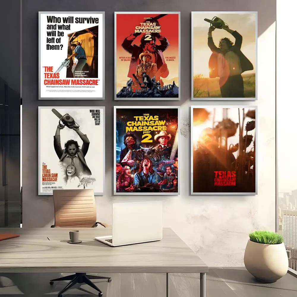 Movie Horror The T-Texas Chainsaw M-Massacre Poster HD art sticky wall waterproof home bedroom bar aesthetic decoration