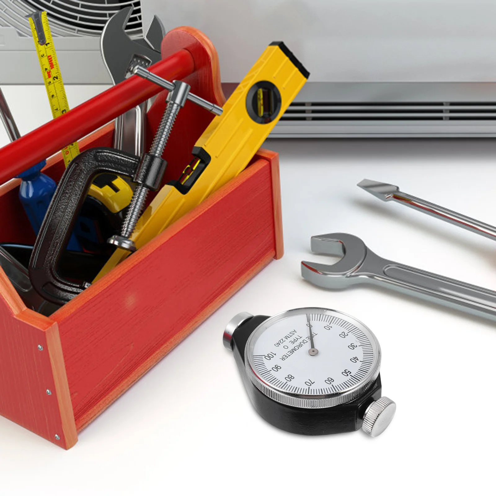 

1 pc Portable Hardness Tester Type-O Shore Durometer Metal Single Pointer Meter Large Dial Display Foams Sponge Testing Tool