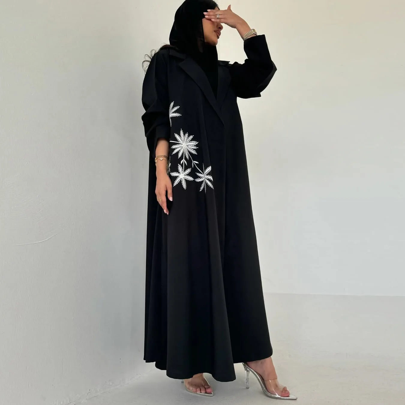 UNI 2025 Donne Ricamo Abaya Abito Musulmano Caftano Ramadan Marocco Dubai Caftano Partito Abito Lungo Jalabiya Islam Abiti Eid