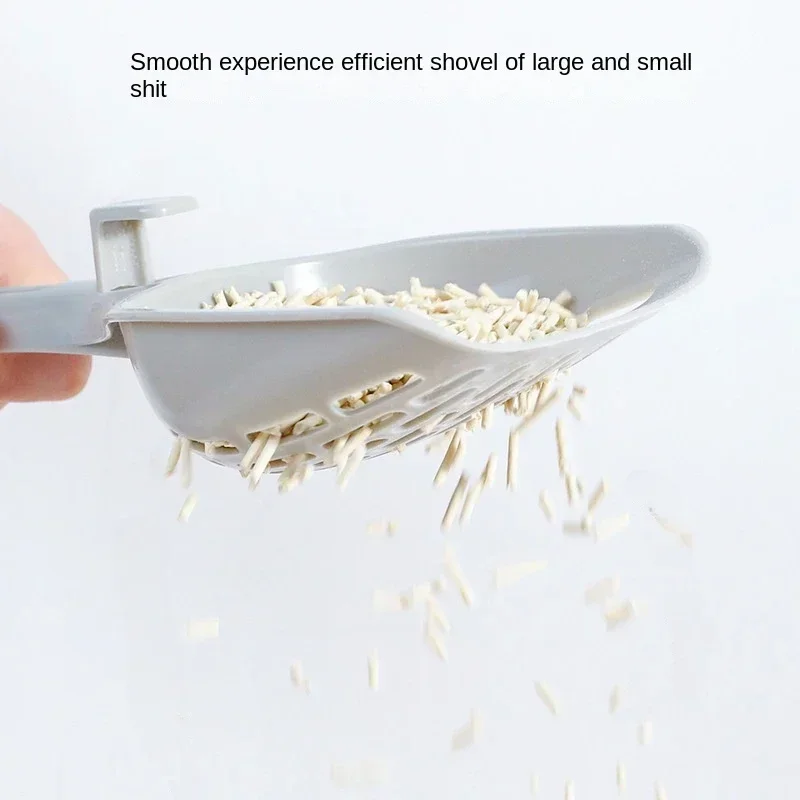 Self Cleaning Cat Litter Scoop Plastic Shovel with Base Kitten Toilet Cleaning Tool Essential Cat Supplies