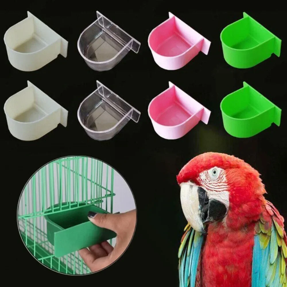 

Bird Cage Water Bowl Splash-proof Cup Parrot Feeding Tool Seed Food Container
