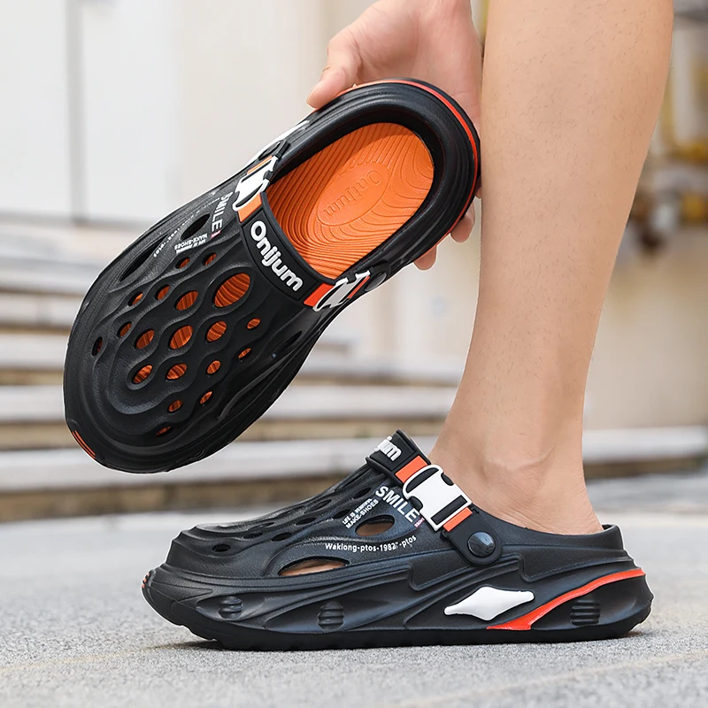 

Men's Summer Outdoor Sandals EVA Beach Slippers Non-slip Deodorant Men Casual Garden Shoes Male Sports Dual-Purpose Slippers