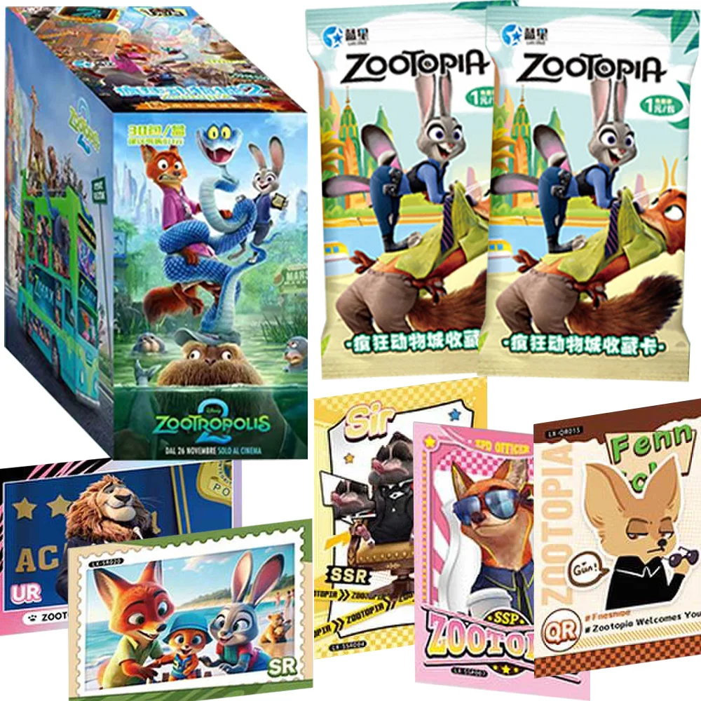 

Коллекционные карты Zootopia для детей, редкие лимитированные красочные периферийные карты с героями мультфильмов, рождественские подарки
