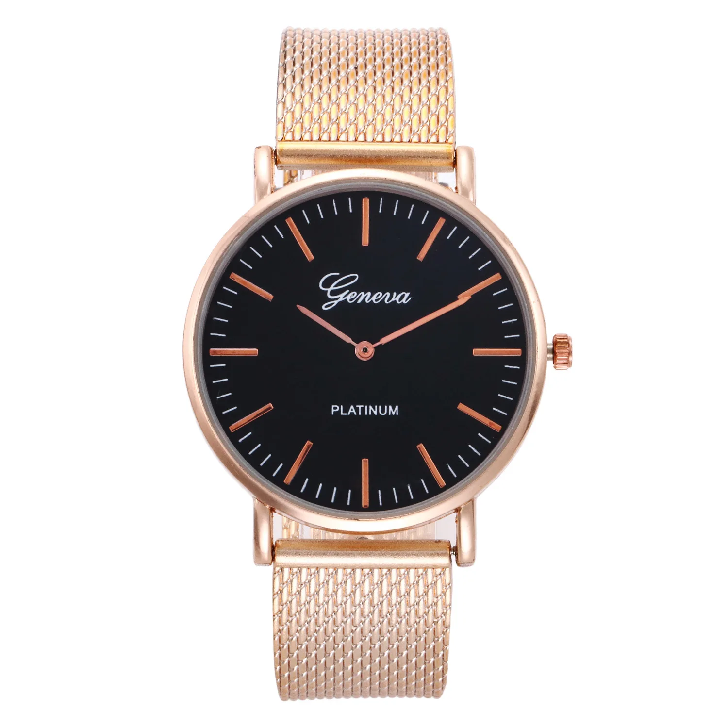 Mesh Band Quartz Watch Unisex Plastic Strap Large Dial Luxury Business Watch Luxury Quartz Stainless Steel Dial Wristwatches