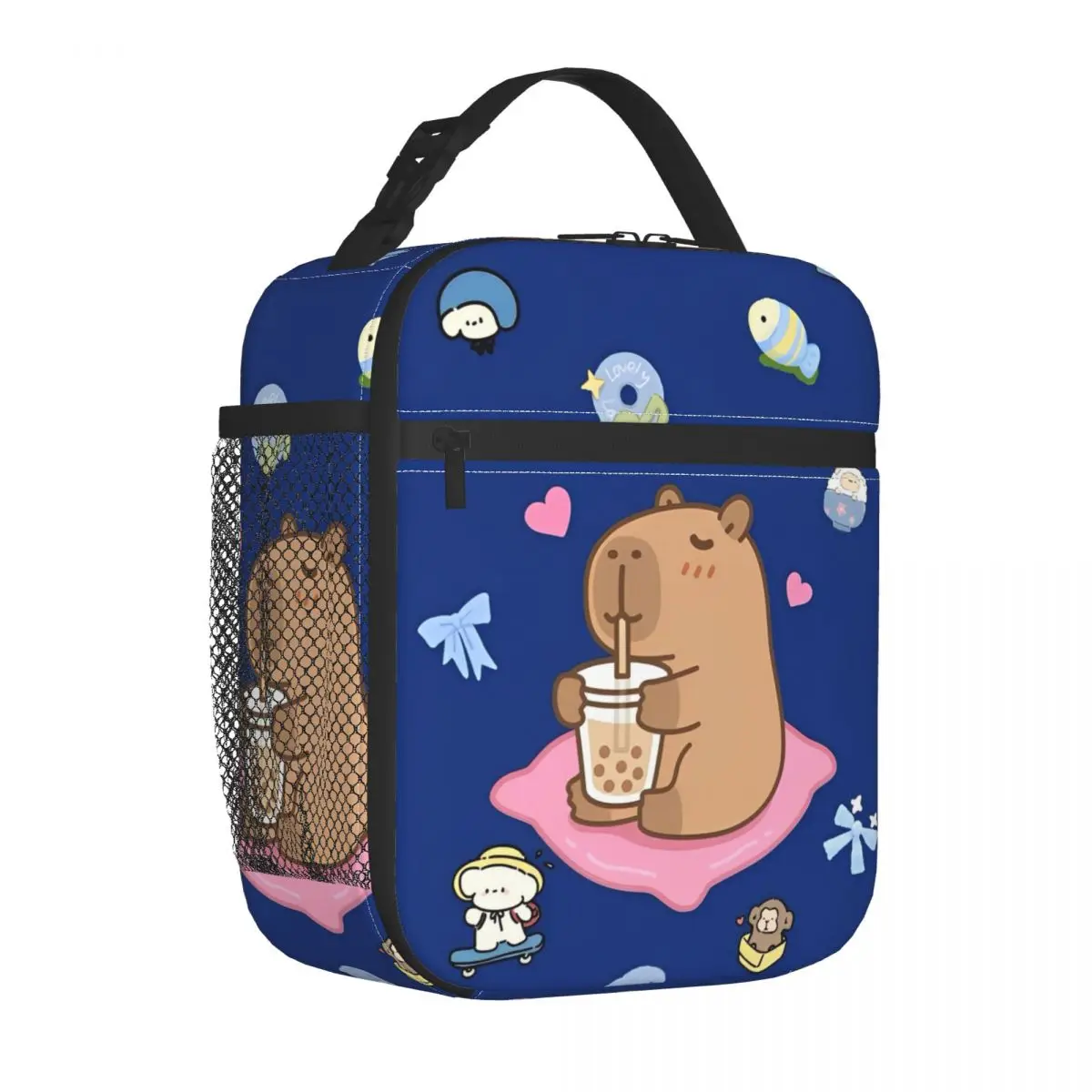 Capybara Capibara Animal Insulated Lunch Bag Leakproof Lunch Container Thermal Bag Tote Lunch Box School Picnic Food Handbags