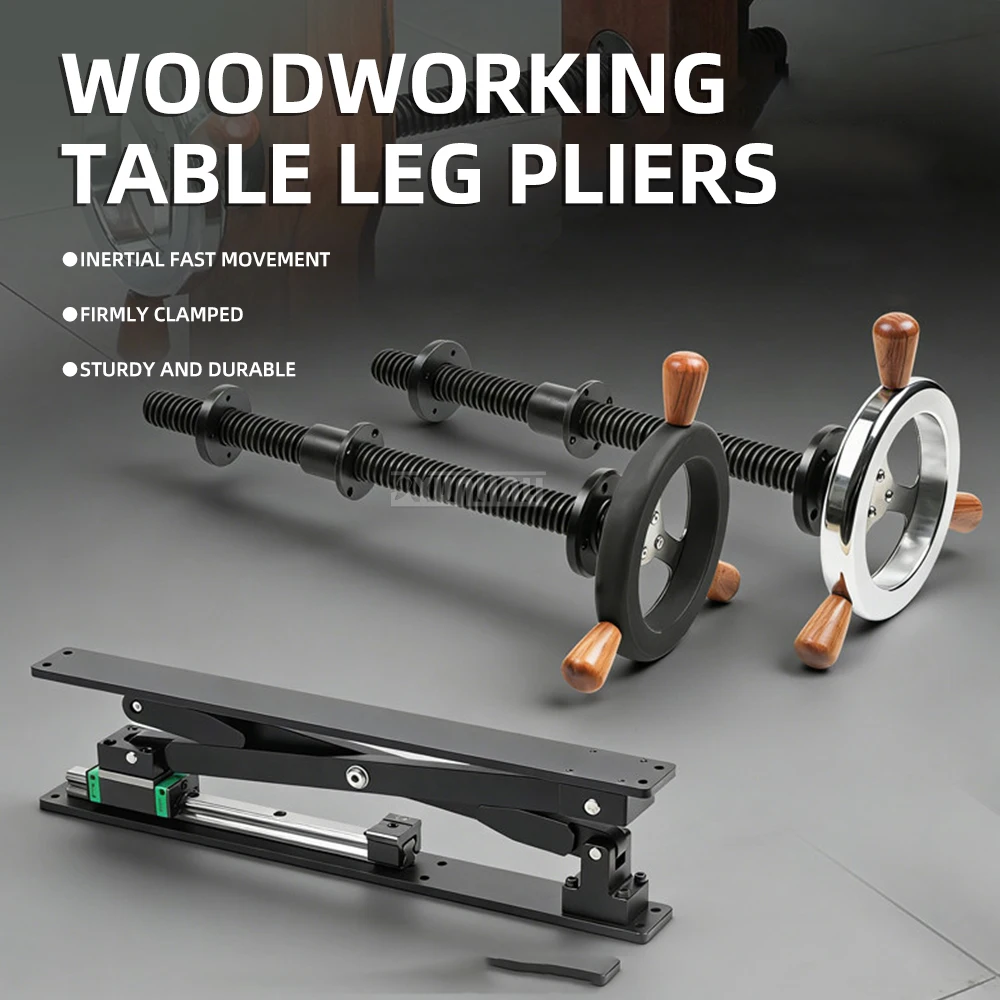 Woodworking Heavy-Duty Table Leg Vice, Large Handwheel Parallel Clamp with X-Brace, DIY Bench Vise for Workshop