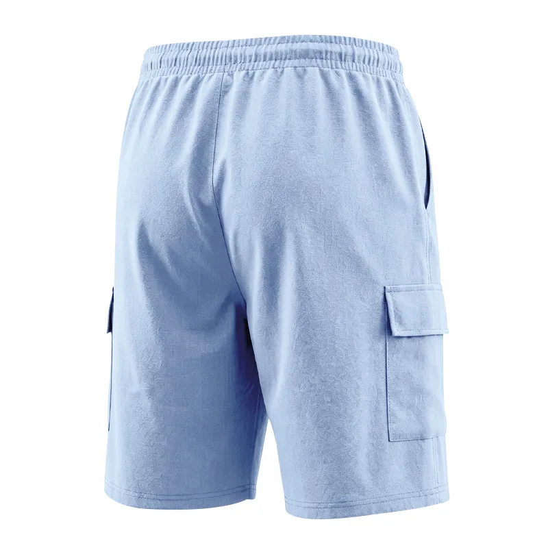Amerikanische Multi-Pocket-Overalls für Herren, Outdoor-Sport und Freizeit, lockere, einfarbige Leinen-Overalls, Fünf-Punkt-Shorts – Detail 30