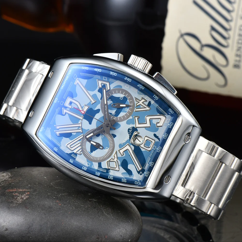 Luxury AAA New Colorful Franck Original Brand Geneva Watches For Men Multifunction Chronograph WristWatch Fashion Business Clock