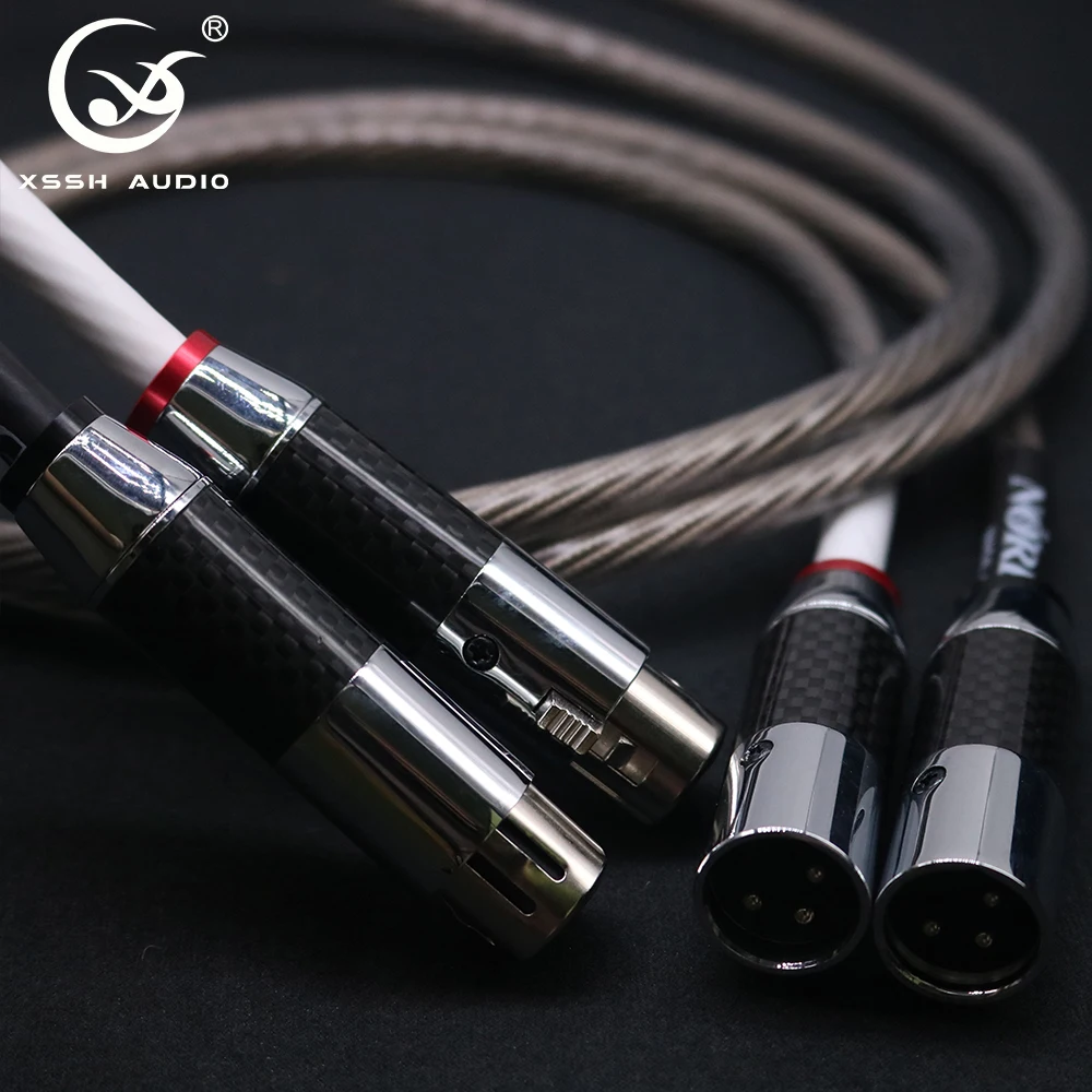 XSSH 오디오 Hifi 10 코어 실버 도금 OFC 구리 여성 남성 XLR RCA Aux 오디오 3 핀 xlr 마이크 오디오 동축 마이크 케이블 코드
