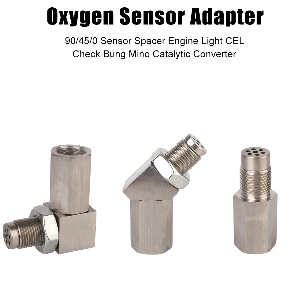 O2 Oxygen Sensor Spacer 90 Degree or 45 Degree O2 Bung Extension Catalytic Converter O2 Oxygen Sensor Extender Universal