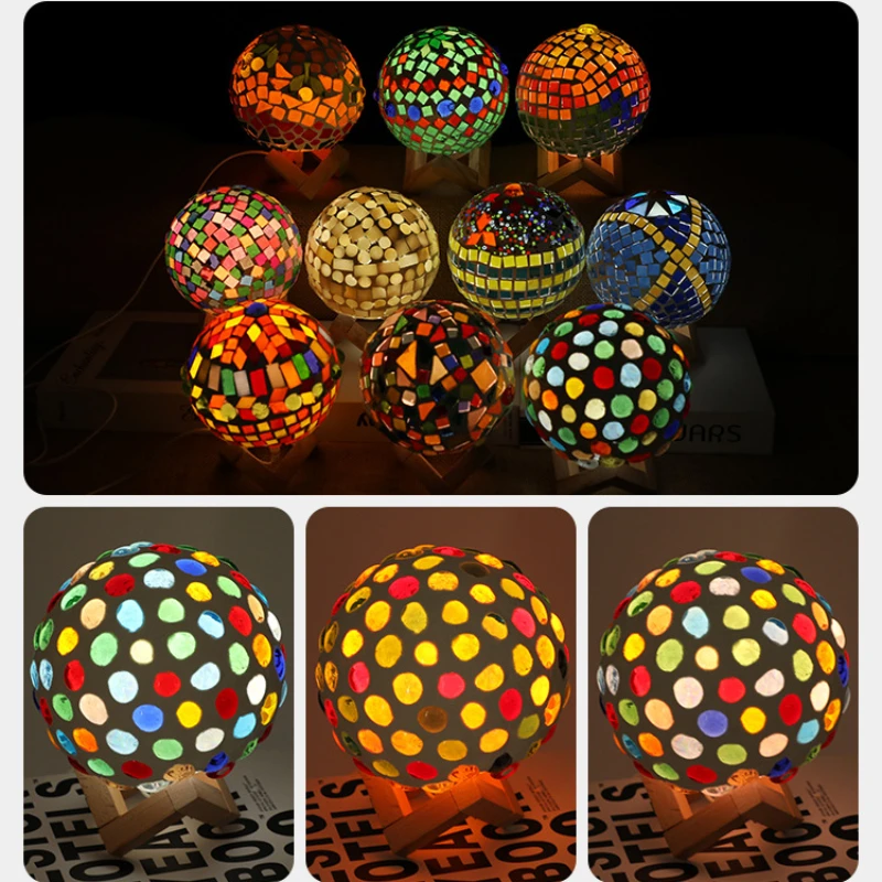 Mosaic Making Kit DIY Mosaic Table Lamp Handmade Material Pack Türkiye Lamp Puzzle Making Night Lights Mother's Day