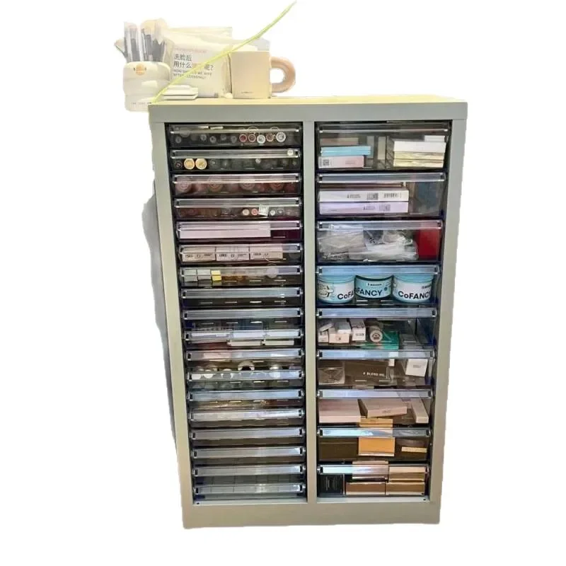 Stationery Storage Cabinet Drawer Type A File Cabinet Pen Pencil Locker Flat Bottom Multi-layer Nail Art Storage Cabinet