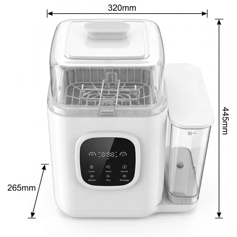 Baby Bottle Steam Sterilizer and Dryer All in One Cleaner Cabinet for Infant Feeding Accessories Safe Disinfection Box
